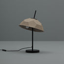 Lampada da Tavolo Ø37xH60 cm in Cartone Riciclato e Metallo Egg Tortora e Nero