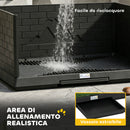 Toilette per Cani 75x51x36,5 cm con Vassoio Estraibile Pareti Laterali Erba Sintetica in PP e PE Nero      