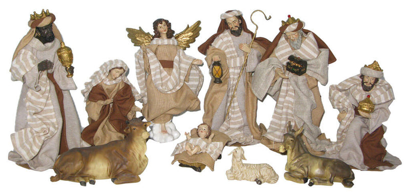 Natività 10 Personaggi H25 cm in Resina e Tessuto Vanzetti