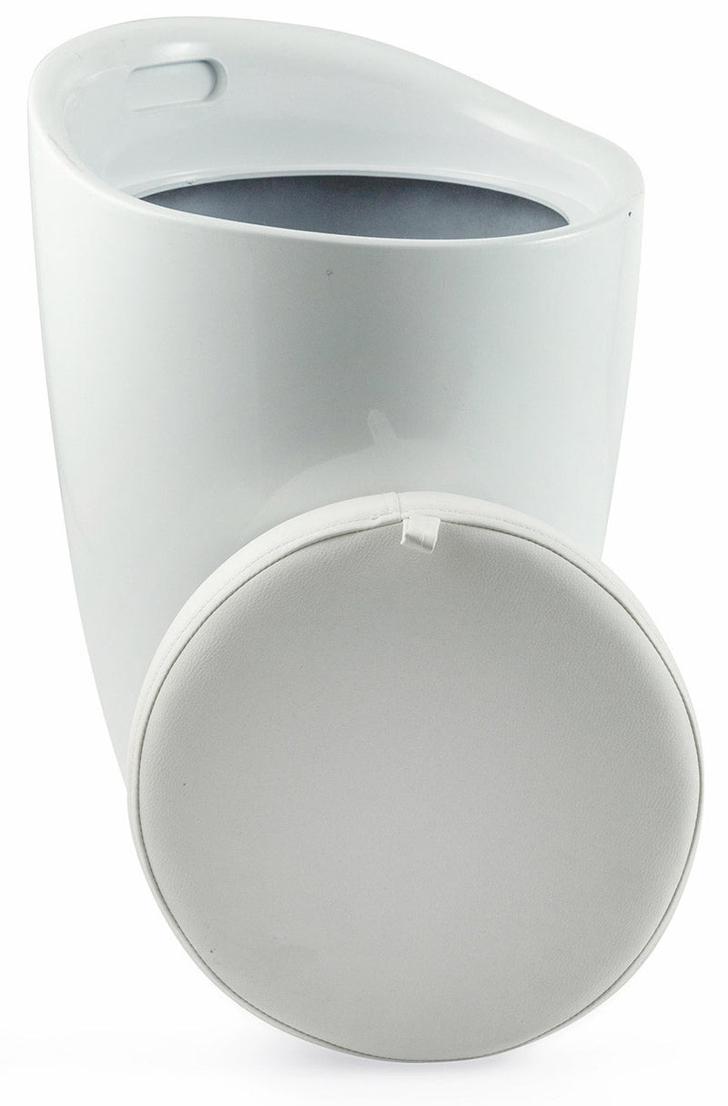 Pouf Sgabello Contenitore Ø37x45,5 cm in ABS Soriani Bianco