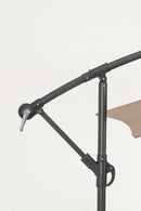 Ombrello a Braccio da Giardino 6 Stecche Ø300x235h cm Telo in Poliestere Nizza Antracite e Tortora