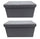 Set 2 Pouf Contenitore 76x38x38 cm Joris in Bouclè Grigio
