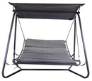 Dondolo Letto da Giardino 216,5x200x182 cm in Metallo Indiana Grigio