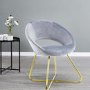 Set 2 Sedie Vintage 58x64x83 cm in Tessuto Effetto Velluto Greta Grigio