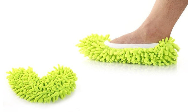 Mikrofaser-Hausschuhe 2 in 1 Größe bis 44 zum Reinigen beim Gehen Grün online