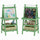 Lavagna per Bambini 59x48x118 cm a Gesso Magnetica e Rotolo di Carta in Legno Verde