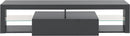 Mobile Tv 1 Anta a Ribalta e Ripiani a Giorno 160x40x35 cm Essential 1R Grigio Antracite Opaco  