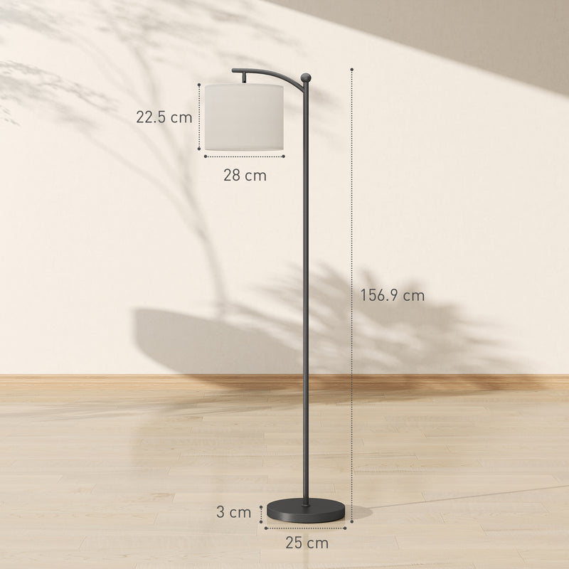 Lampada da Terra LED Dimmerabile con 5 Modalità Preimpostate 54,3x30,6x159,6 cm con Telecomando e Timer 60 Minuti in Metallo Nero   