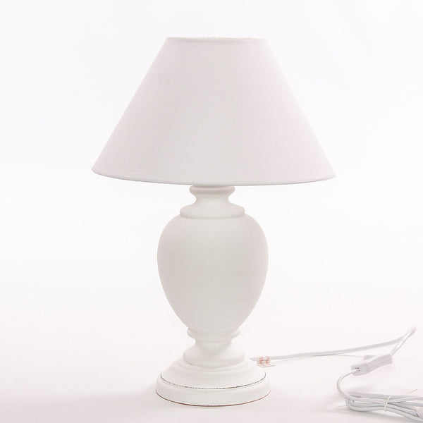 online Lampada da Tavolo 14x14xH35 cm in MDF Design Classico Bianca