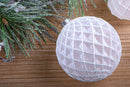 Set 4 Palline Decorative per Albero di Natale Rete Ø10 cm Bianco