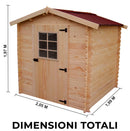 Casetta Box da Giardino 1,95x1,95 m Senza Pavimento in Legno Picea Massello 20mm Alpina