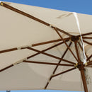 Ombrellone da Giardino 2x3 m Palo Ø48 mm in Legno Telo in Acrilico Ecrù