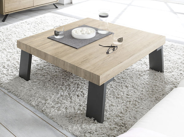 acquista Quadratischer Couchtisch für Wohnzimmer in Melamin 40x86x86cm TFT Palm Oak Sherwood