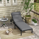 Cuscino per Sdraio e Lettino Prendisole  con Lacci di Fissaggio  in Tessuto Grigio Chiaro