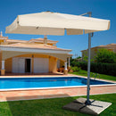 Ombrellone da Giardino Decentrato Quadrato a Sbalzo con Apertura e Chiusura a Manovella 3x4m 