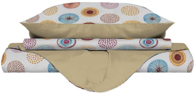Copripiumino Double Face con Federe Stampato Circle Varie Misure