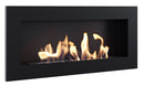 Camino a Bioetanolo da Parete 90x40 cm Flig con Vetro o Senza Vetro Tampa Slim Nero