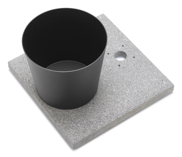 Base con Vaschetta per Fontane con Ghiera Piccola 40x40x5 cm in Cemento Belfer 42/BSE/4 Antracite sconto