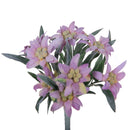 Set 2 Piante di Stella Alpina Artificiali Composta da 9 Fiori Altezza 25 cm Rosa