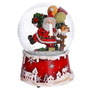 Palla di vetro con carillon babbo rosso cm 10x10xh14,5