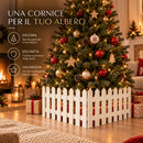 Staccionata per Albero di Natale 40x29,5x1 cm Recinto Decorativo Bianco      