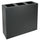 Pattumiera per Raccolta Differenziata 3 Scomparti Capacità 180 lt 90x30x80 cm in Acciaio Antracite