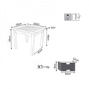 Tavolino 50x50x50 h cm in Legno di Acacia Marrone