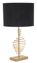 Lampada da Tavolo Glam Sticky Ø34x65 cm in Ferro Plastica e Poliestere Nero e Oro