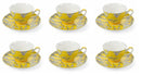 Set 6 Tazzine da Caffè Ø11,5x5 cm in Porcellana Villa d'Este Home Tivoli Japanese Gialle