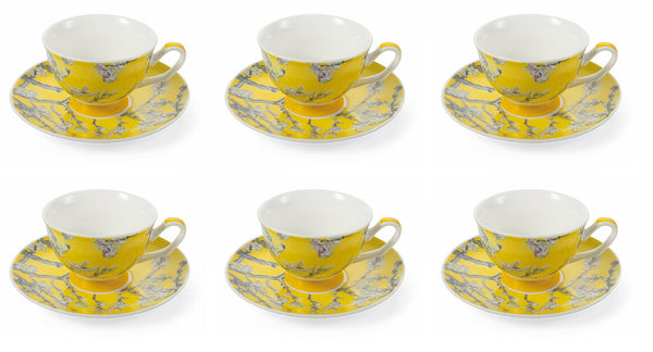 Set 6 Kaffeetassen Ø11,5x5 cm in Villa d'Este Home Tivoli Japanisches Porzellan Gelb sconto