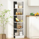 Libreria Moderna Salvaspazio 45x21x170 cm a 5 Ripiani in Legno Bianco e Nero      