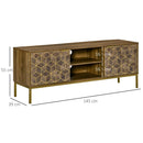 Mobile TV 2 Ante 2 Ripiani 145x39x55 cm in Truciolato e Acciaio Marrone