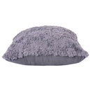 Set 2 Cuscini Decorativi 43x43x6 cm in Poliestere VdE Tivoli 1996 Furry grigio chiaro