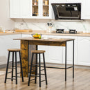 Bancone Bar Pieghevole con Scaffale a 3 Ripiani 120x76x91,4 cm Stile Industriale Marrone e Nero