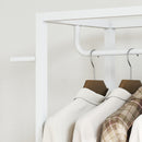 Mobile Ingresso Appendiabiti con Mensola e Scarpiera 52x30x180 cm in Metallo Bianco  