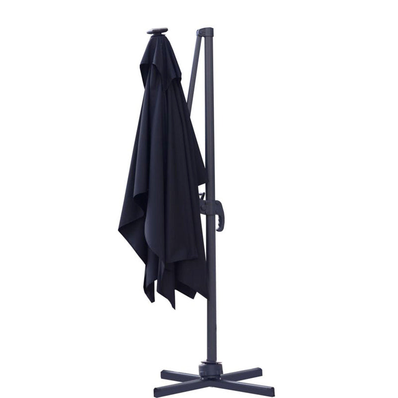 Ombrellone da Giardino Decentrato 3x3m in Alluminio con LED Florida Nero