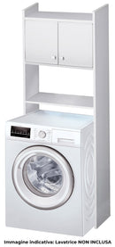 Scaffale Sopra Lavatrice Salvaspazio 65x162x26,5 cm in PVC Bianco