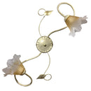 Plafoniera 2xE14 Montatura Avorio Oro Vetro Satinato Sfumato Ambra E-Energy Melania