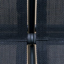 Set Salotto da Giardino Divano 2 Poltrone e Tavolino in Metallo e Textilene Grigio