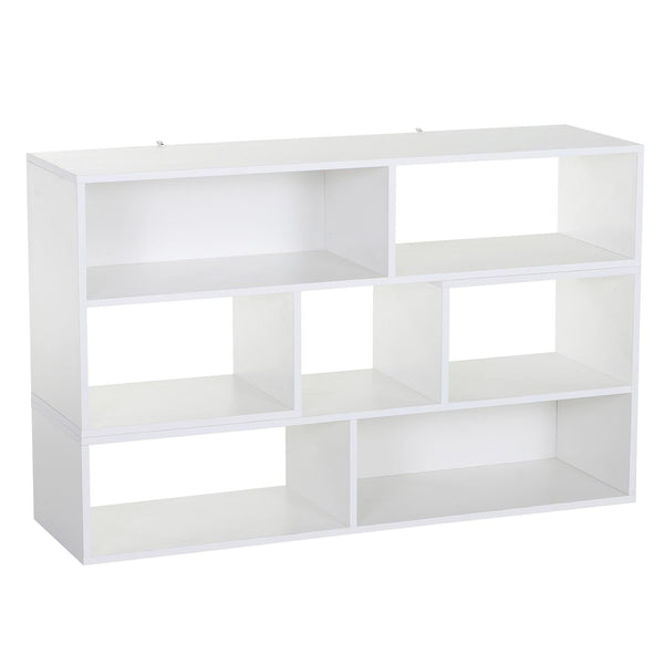 Platzsparendes Bücherregal für Wohnzimmer aus Holz 120-165 x 35 x 50 cm Weiß prezzo