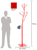 Appendiabiti da Terra 33x33x178 cm in Ferro Battuto Vasconi Platano Rosso