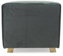 Pouf Poggiapiedi Sgabello Quadrato 47x47x42 cm in Velluto Soriani Grigio