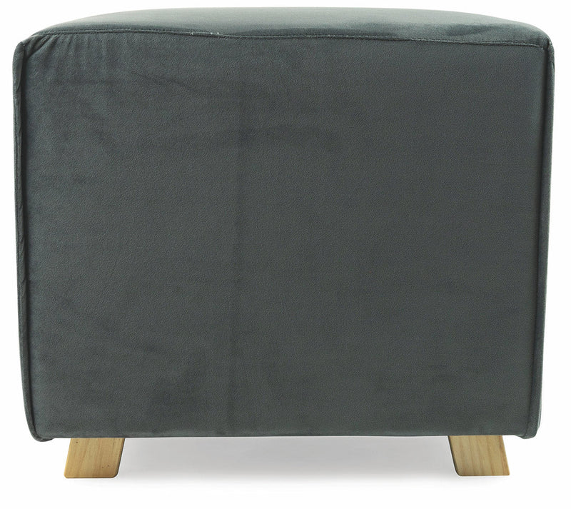 Pouf Poggiapiedi Sgabello Quadrato 47x47x42 cm in Velluto Soriani Grigio