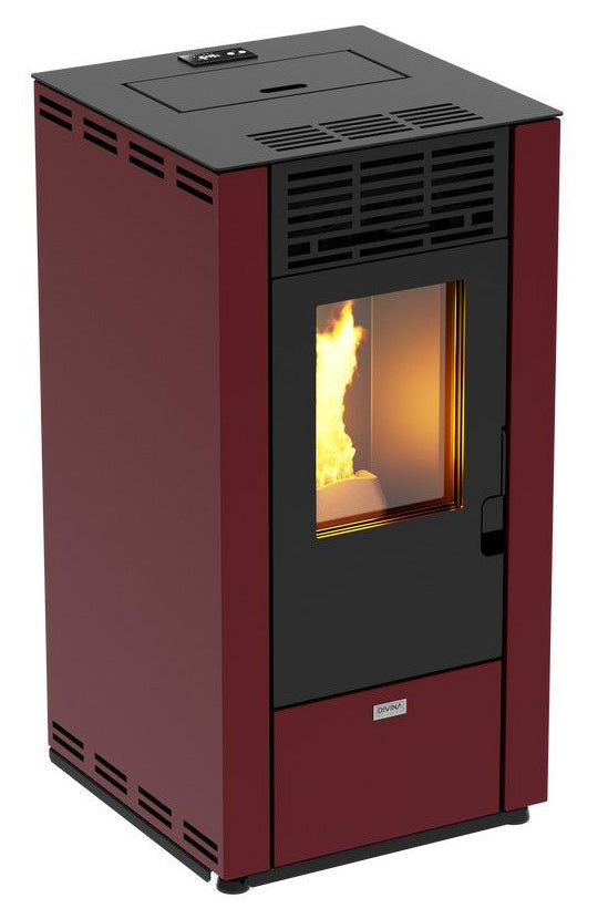 Pelletofen mit Umluft 8,87kW Stella 90 Bordeaux und Rot acquista