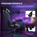 Sedia da Gaming 66x53x128-138 cm Reclinabile a 150°  Blu  