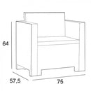Set Salotto da Giardino Divano 2 Poltrone e Tavolino con Cuscini in Plastica Bianco