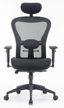 Sedia Poltrona Direzionale da Ufficio in Tessuto e Rete Pasadena Nera