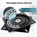Sgabello da Doccia Girevole Antiscivolo 38,5x37,5x38-52 cm a 5 Altezze Regolabili Portata 136 kg in Lega di Alluminio Celeste      