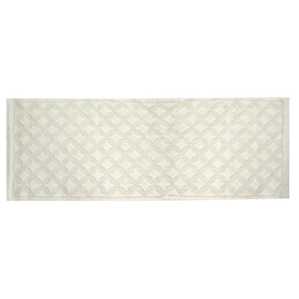 Tappeto Bagno Design Rombi 50x150 cm in Cotone Bianco prezzo
