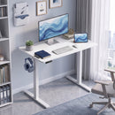 Scrivania Regolabile in Altezza Elettrica 100x60x72-118 cm con Funzione Memoria in Legno e Acciaio Bianco      